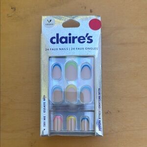 Claire's Faux Nails with Colorful Tips